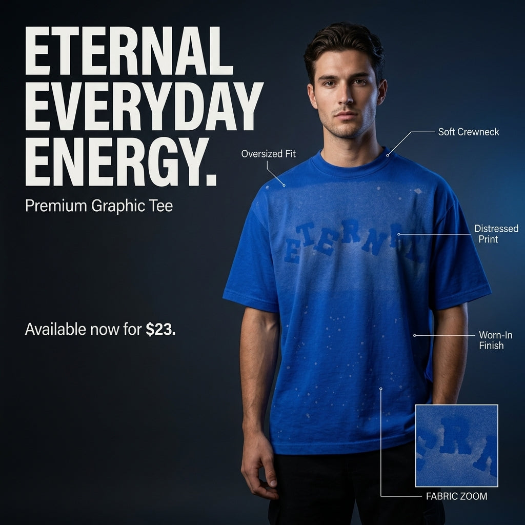 Eternal Chainlink Back Custom Royal Blue Tee