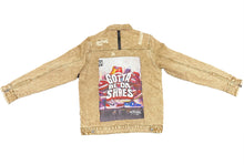 Gotta Be Da Shoes Beige Distressed Denim Jacket