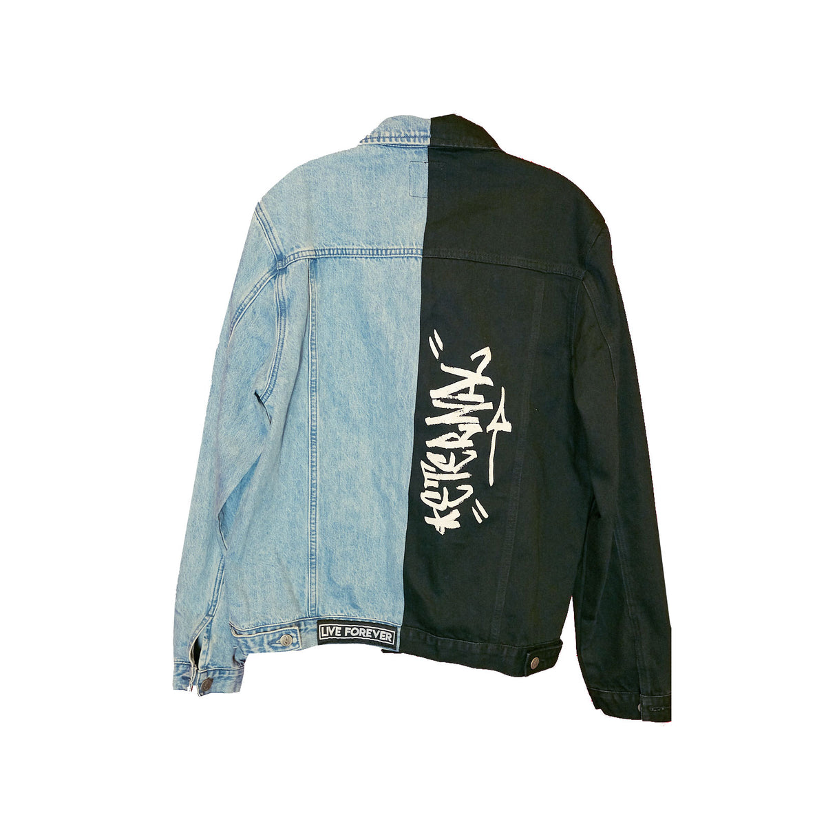 Eternal Blue/Black Split Denim Jacket